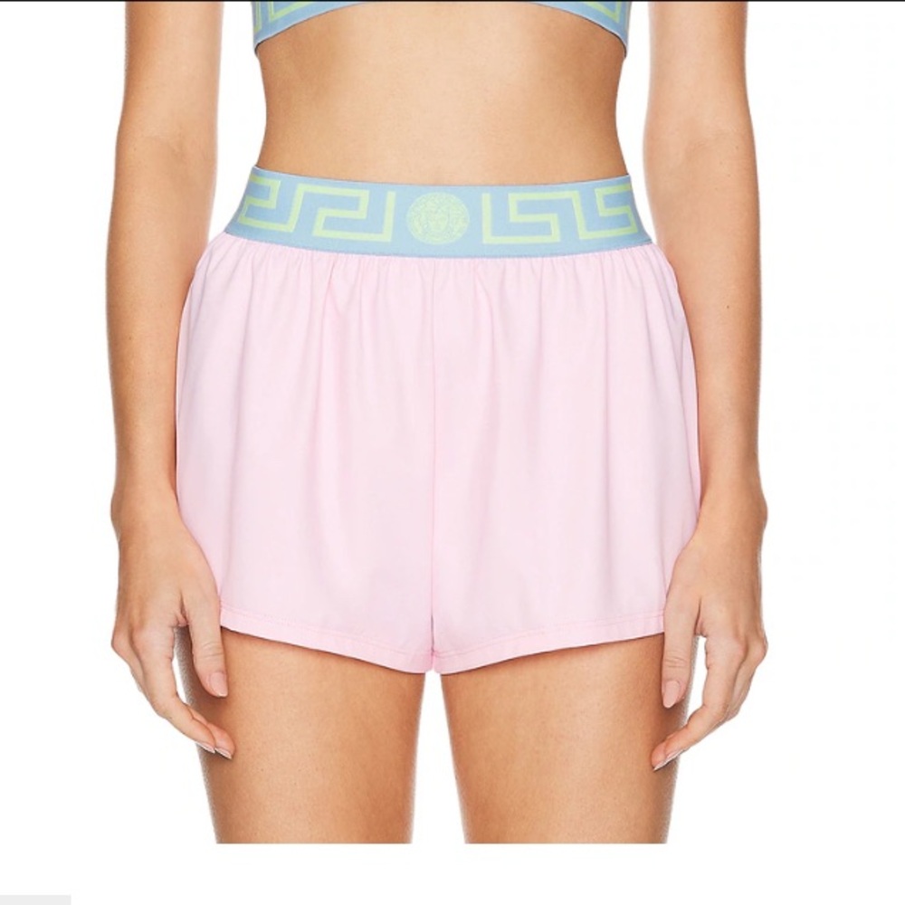 Versace Pink Athletic Shorts Lightweight and Relaxed